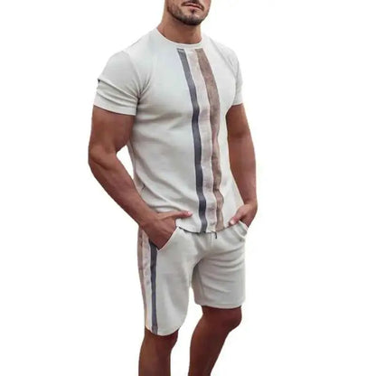 Men's Short Sleeve Casual Two-Piece Suit