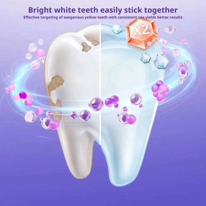 42Pairs V34 Purple Teeth Whitening Strips Fresh Breath Remove Stains Tooth Brightening Stickers Protable Teeth Whitening Product