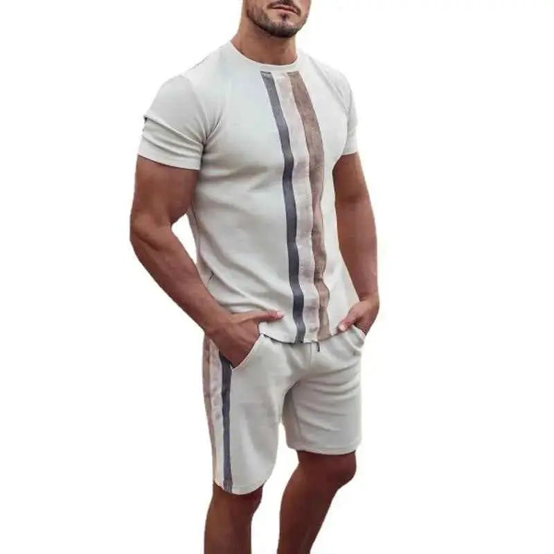Men's Short Sleeve Casual Two-Piece Suit