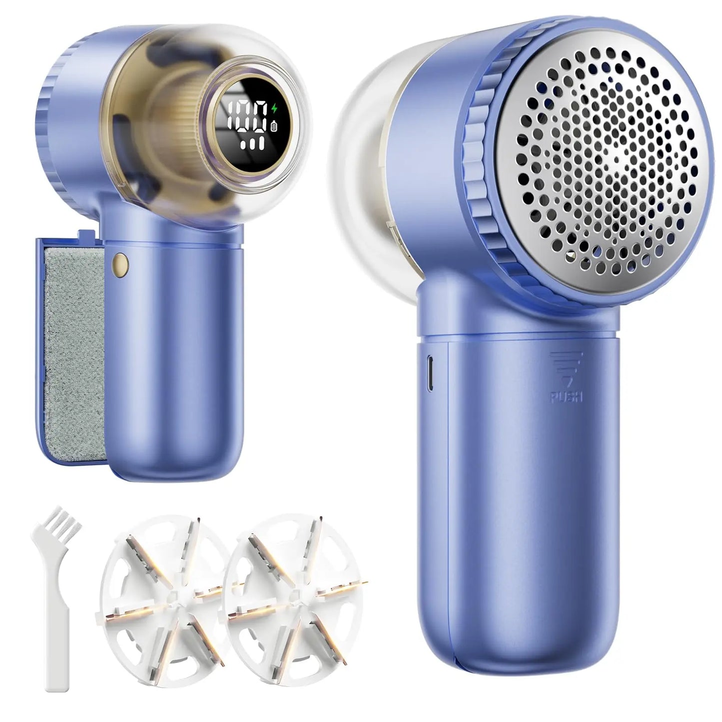 Fabric Shaver with Lint Brush Large Lint Shaver with Digital Display 3-Speeds Lint Remover with 6-Leaf Blades Electric Sweater Shaver to Remove Pilling for Clothes Furniture VogueVista Collective