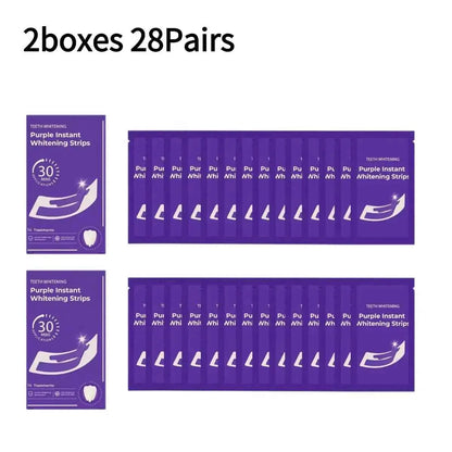 42Pairs V34 Purple Teeth Whitening Strips Fresh Breath Remove Stains Tooth Brightening Stickers Protable Teeth Whitening Product