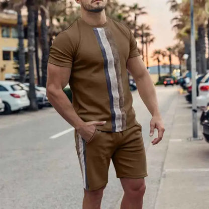 Men's Short Sleeve Casual Two-Piece Suit